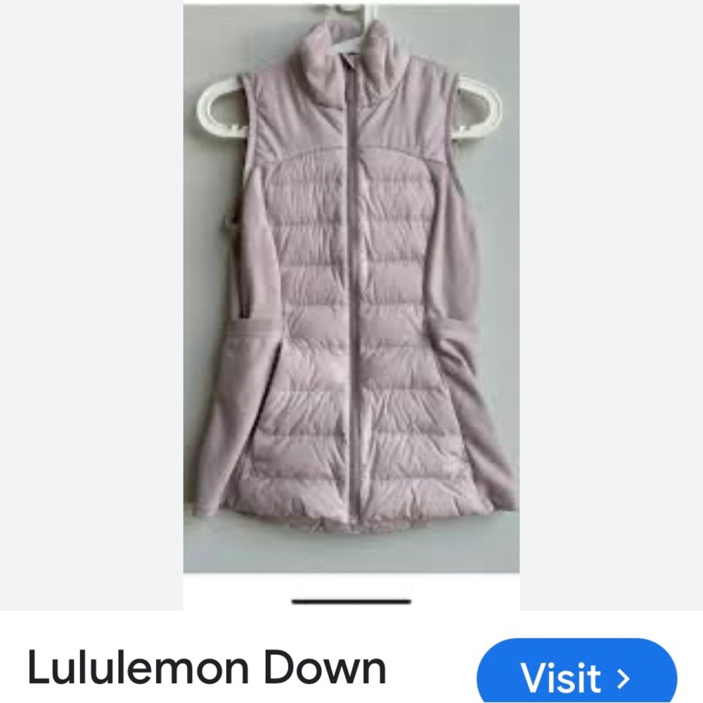 Lulu Lemon Women's Down for
It All Vest .. Light lilac color - Picture 9 of 16